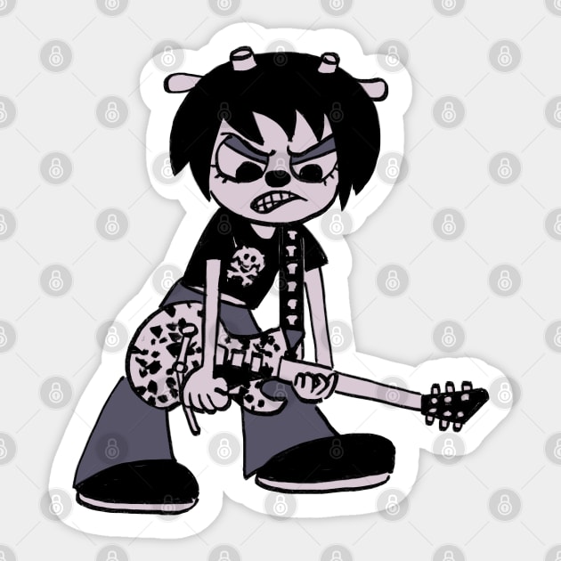 I draw rammy / dark lammy with her guitar / um jammer lammy Sticker by mudwizard